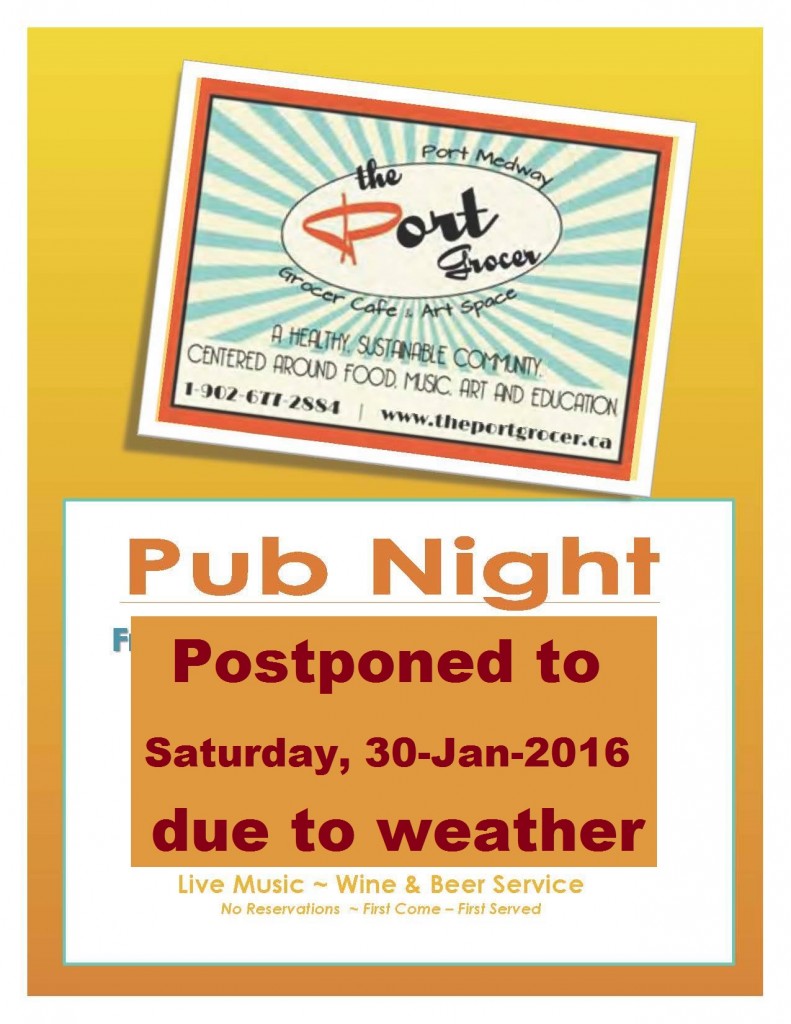 20160129 TPG Pub Night postponed